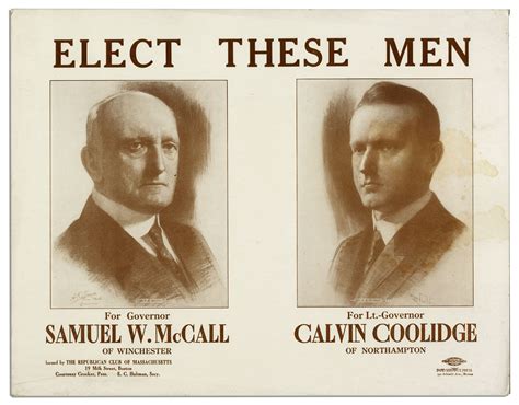 Lot Detail - Early Calvin Coolidge Campaign Poster -- For the Massachusetts Gubernatorial Race ...