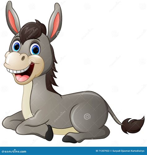 Cartoon Donkey Smile and Happy Stock Vector - Illustration of creature, animal: 71207922