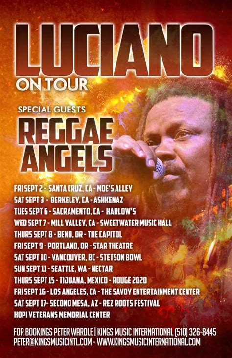 Luciano & Reggae Angels Touring the Western Us & Canada September, 2016 - Reggae Festival Guide ...