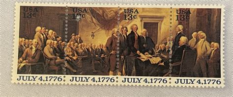 US 1976 Declaration of Independence 13c strip of 4 MNH OG 1694a ...