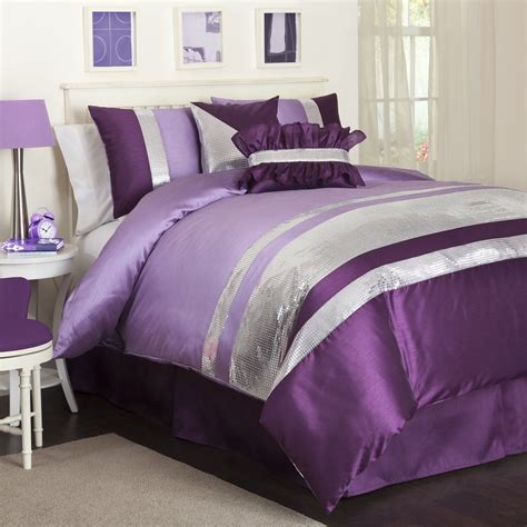 Grey and Purple Comforter & Bedding Sets