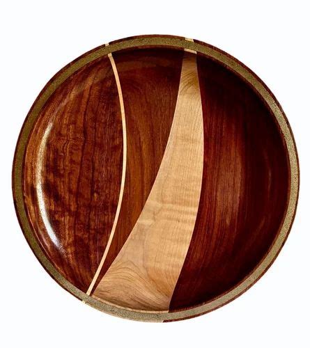 Brown Wooden Round Plate, 12 inch at Rs 210/piece in Saharanpur | ID: 2851501757097