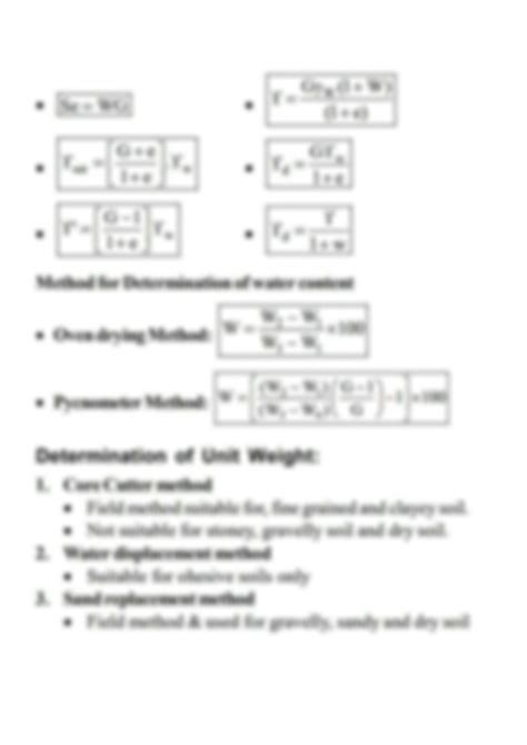 SOLUTION: Soil mechanics formulas - Studypool