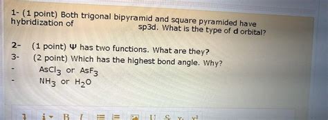 SOLVED: Both trigonal bipyramid and hybridization of square pyramidal ...