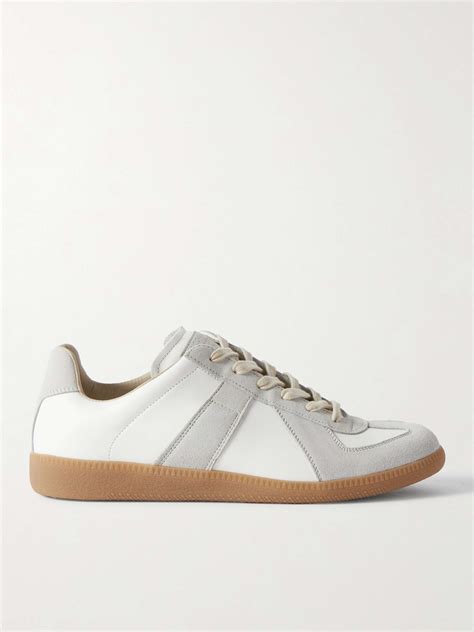 White Replica Leather and Suede Sneakers | MAISON MARGIELA | MR PORTER