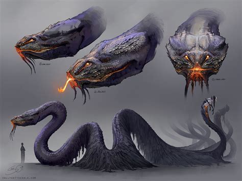 ArtStation - The Serpent , Sally Gottschalk | Monster concept art ...