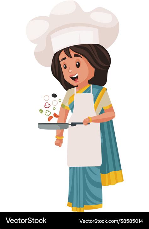 Lady chef cartoon character Royalty Free Vector Image