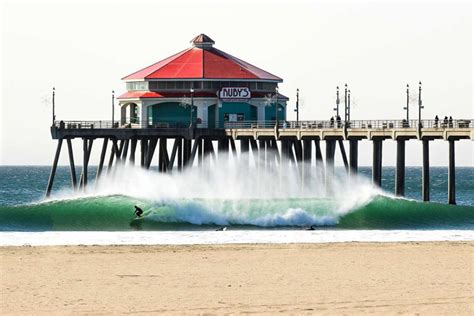 Shooting the pier at Huntington Beach Surf City USA