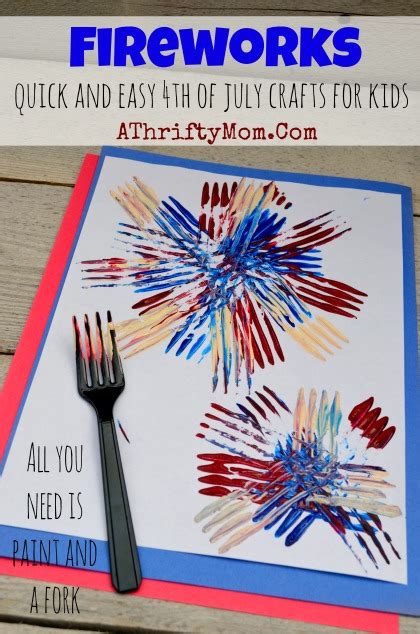 Fireworks painted with a fork ~ Quick and Easy craft project for kids # ...