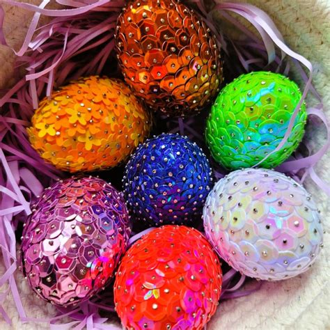 How to make sequin Easter eggs - WyTenTeguj