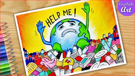 Plastic Pollution Poster Drawing