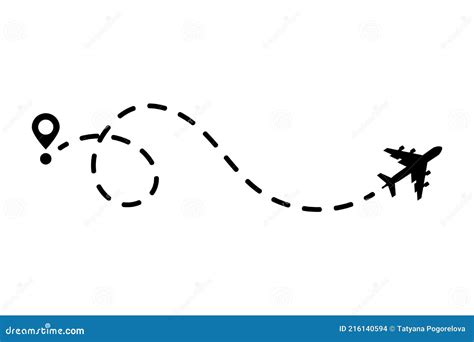 Airplane and Its Trail on a White Background. Vector Illustration Stock Vector - Illustration of ...