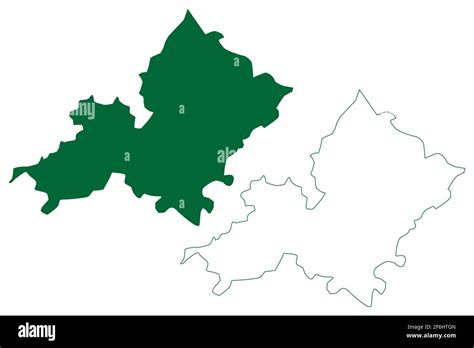 Ambala district (Haryana State, Republic of India) map vector illustration, scribble sketch ...