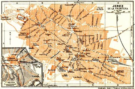 Old map of Jerez de la Frontera in 1929. Buy vintage map replica poster ...