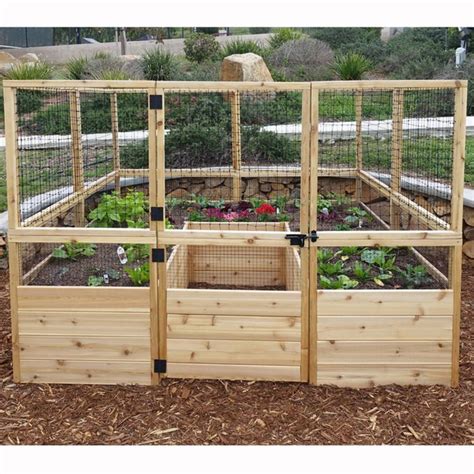 Outdoor Living Today Raised Cedar Garden Bed with Deer Fencing Kit - 8 ...