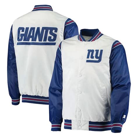 Throwback NY Giants Varsity White & Blue Varsity Satin Jacket