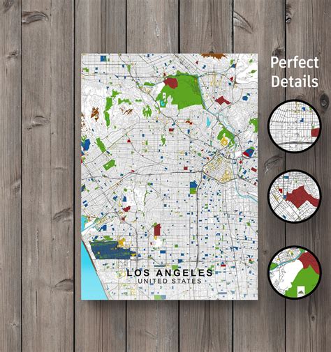 Los Angeles Map Poster Los Angeles City Poster Los - Etsy