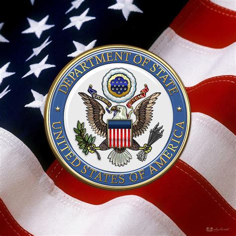 U. S. Department of State - DoS Emblem over U.S. Flag Digital Art by ...