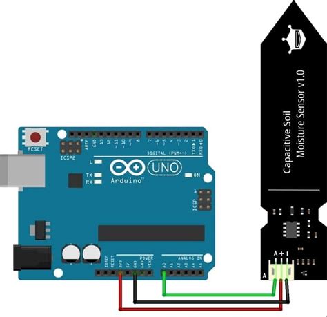 Interface Capacitive Soil Moisture Sensor v1.2 with Arduino