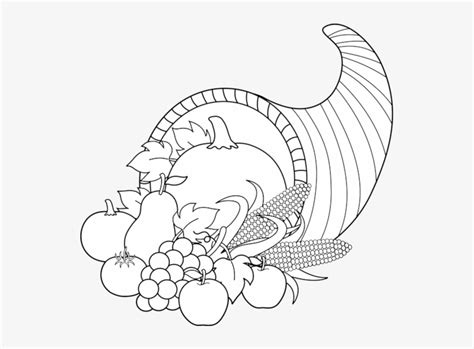 Cornucopia Black And White Clip Art