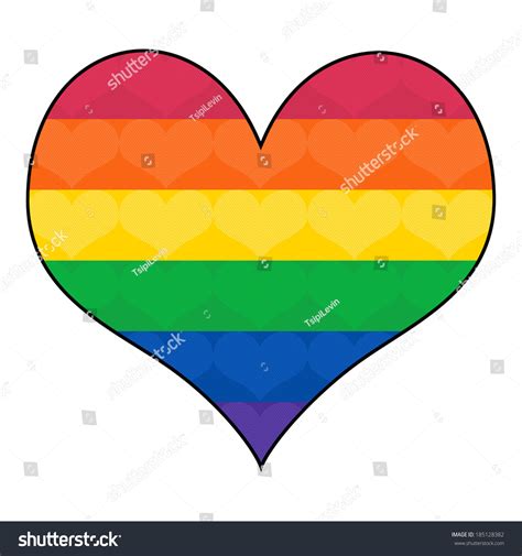 Gay Flag Colors Heart Shape Rainbow: Stockillustration 185128382 ...