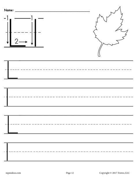 Printable Letter L Handwriting Worksheet! – SupplyMe