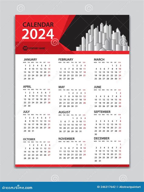 Calendar 2024 Template, Wall Calendar 2024 Year, Desk Calendar 2024 ...