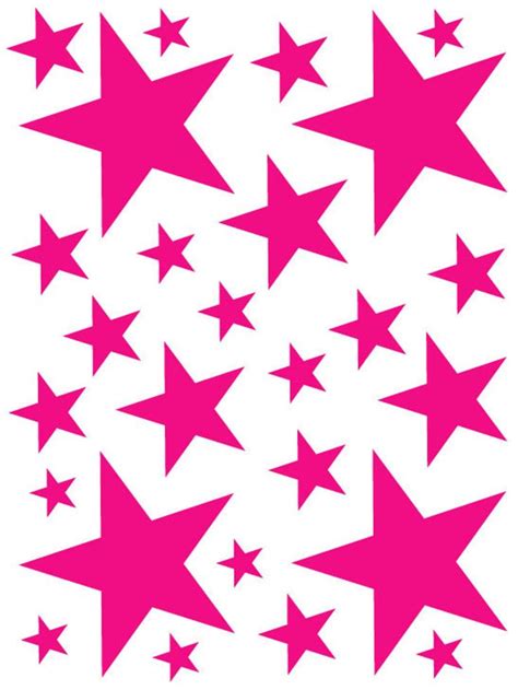 52 Hot Pink Vinyl Star Shaped Bedroom Wall Decals Stickers | Etsy ...