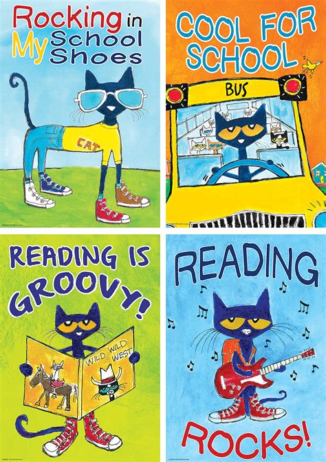 Teacher Created Resources Pete The Cat Positive Poster Pack (TCR6656),0.1" x 13.4" x 19" for ...