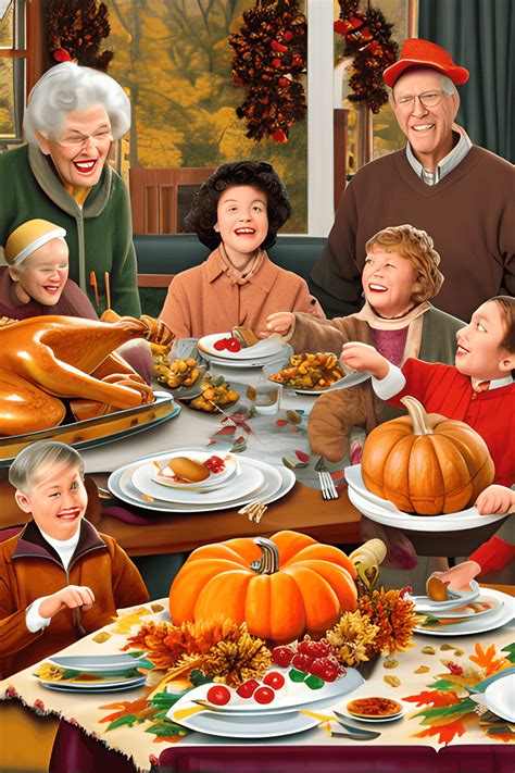 Thanksgiving Traditions Illustrate Scenes That Depict Cherished Thanksgiving Traditions ...