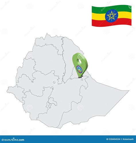 Location Dire Dawa On Map Ethiopia. 3d Location Sign Similar To The Flag Of Dire Dawa. Quality ...