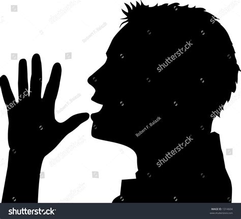 Vector Silhouette Graphic Depicting Shouting Person Stock Vector 1314604 - Shutterstock