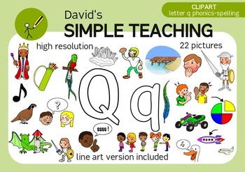 Letter Q phonics - spelling clipart with free preview | TPT