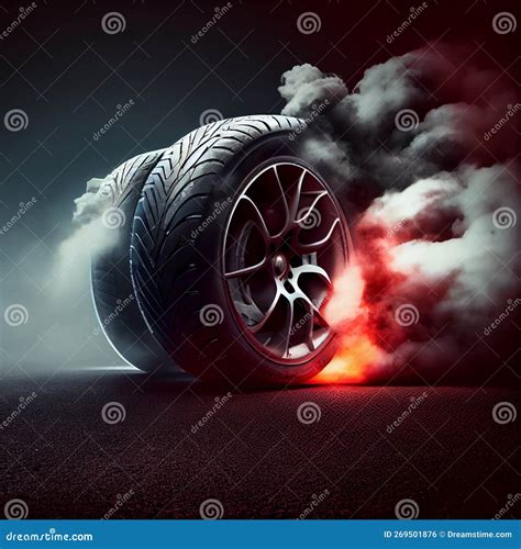 Performance Tires with Smoke Stock Illustration - Illustration of traction, rubber: 269501876