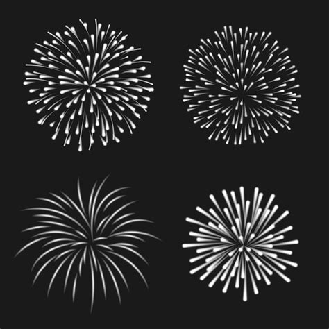 Premium Vector | Festive patterned firework bursting in various shapes ...