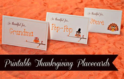 Thanksgiving Place Cards Printable Free - Printable Word Searches