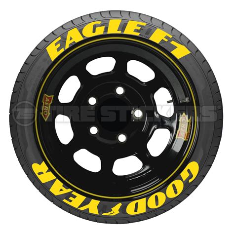 Goodyear Eagle F1 - Yellow Tire Stickers - NASCAR Style WM | TIRE STICKERS .COM