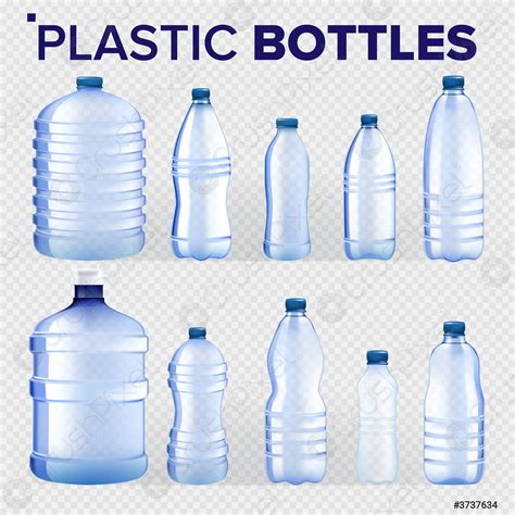 Plastic Bottles Set Vector Different Types Of Bluer Classic Water - stock vector 3737634 ...