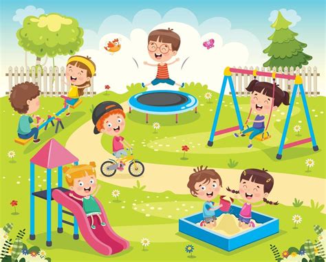 Children Playing In The Park 2822917 Vector Art at Vecteezy