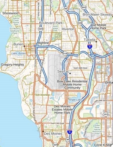 Seattle Tacoma International Airport Map, Washington