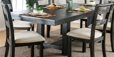 Thomaston I Brushed Black Extendable Rectangular Dining Table, CM3543T ...