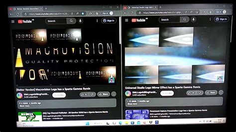 Macrovision Logo & Universal Pictures Logo Mirror Effect Sparta Gamma Remix Comparison - YouTube