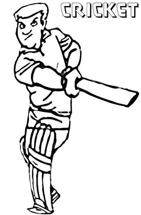 Cricket Sport Free Printable coloring page - Download, Print or Color ...