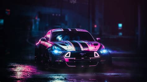 Ford Mustang, ford-mustang, ford, carros, neon, lights, HD wallpaper ...