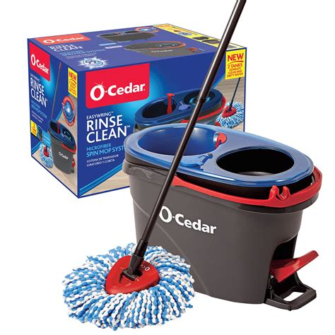 Buy O-Cedar EasyWring RinseClean Microfiber Spin Mop & Bucket Floor Cleaning System, Grey Online ...