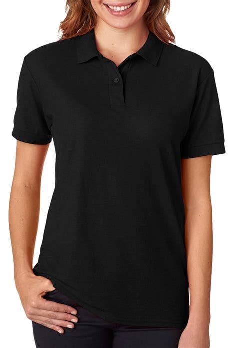 Gildan 72800L Women's Pique Polo Shirt -Black-Large - Walmart.com