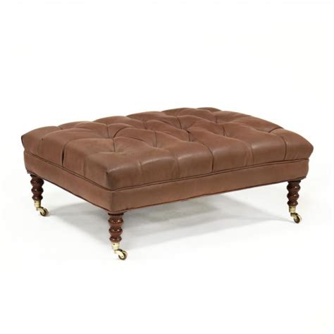 English Style Tufted Leather Ottoman / Coffee Table (Lot 224 - The August Estate AuctionAug 13 ...