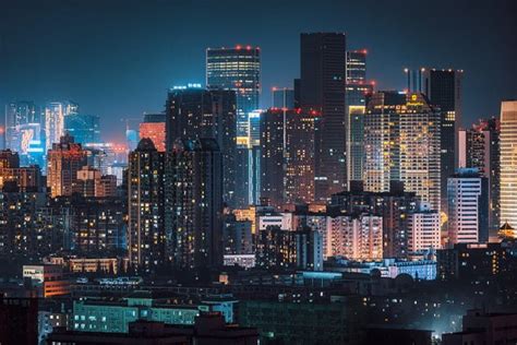 Chengdu downtown aerial view from south-east 2nd-ring - Philippe Lejeanvre Photography