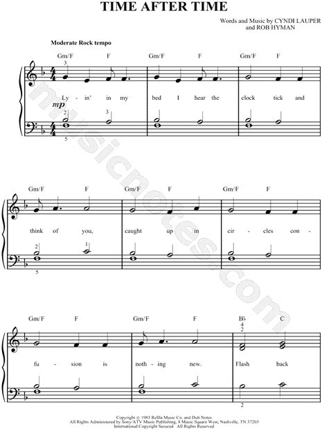 Time After Time Chords - Sheet and Chords Collection