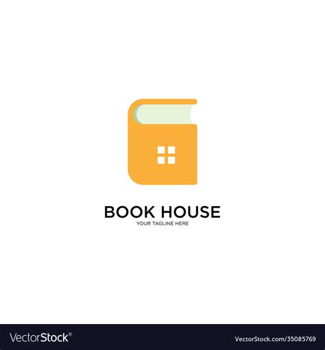 Book house logo design Royalty Free Vector Image